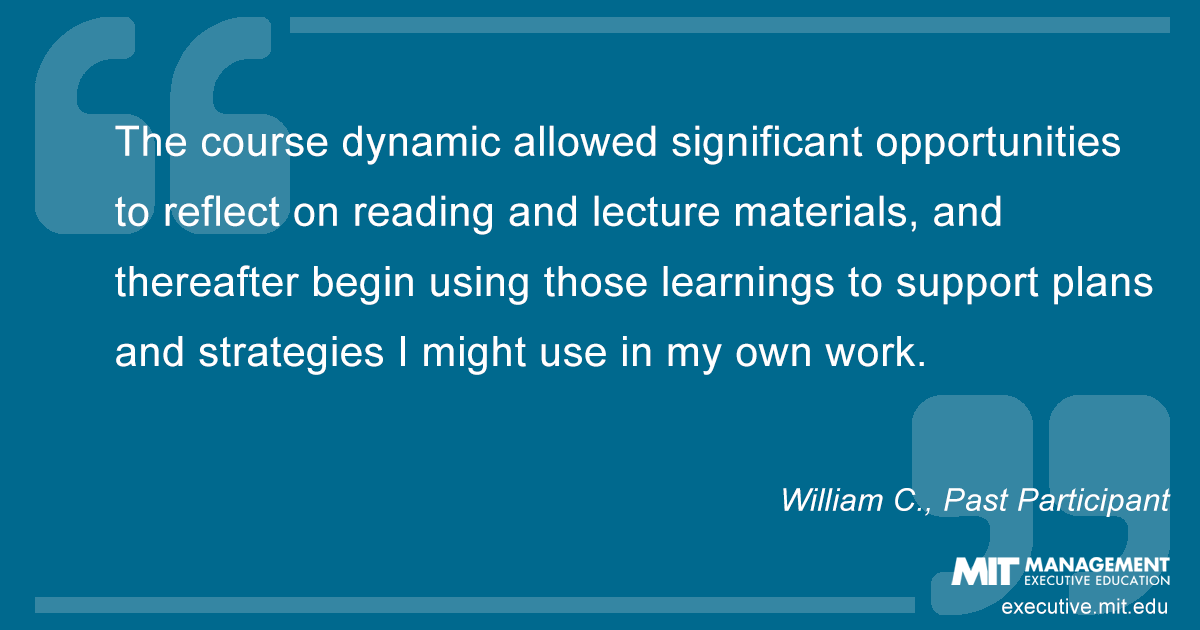 Testimonial from past course participant William C.