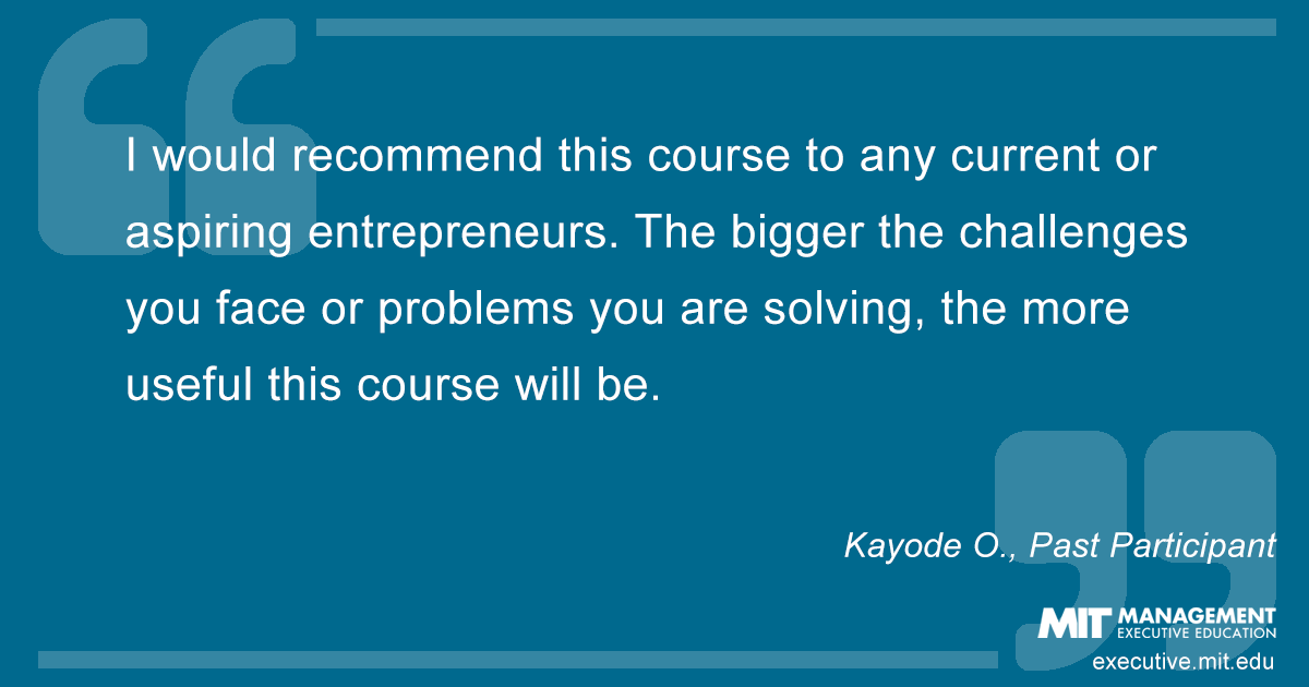 Testimonial from past course participant Kayode O.